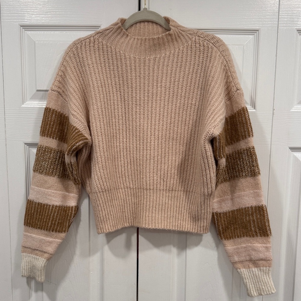 Topshop Beige and Brown Striped Sweater